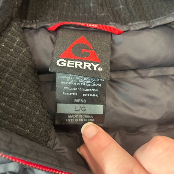Gerry Men's Grey Black Hooded Puffer Coat Down Filled B12 - Picture 3 of 9
